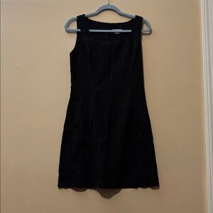 Alyn Paige Black Pinstripe Midi Dress